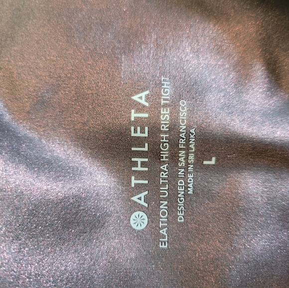 NWOT Athleta Elation Burgundy Ultra High Rise Tight Faux Leather Leggings Size L - Picture 7 of 10